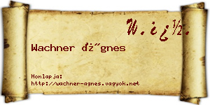 Wachner Ágnes névjegykártya